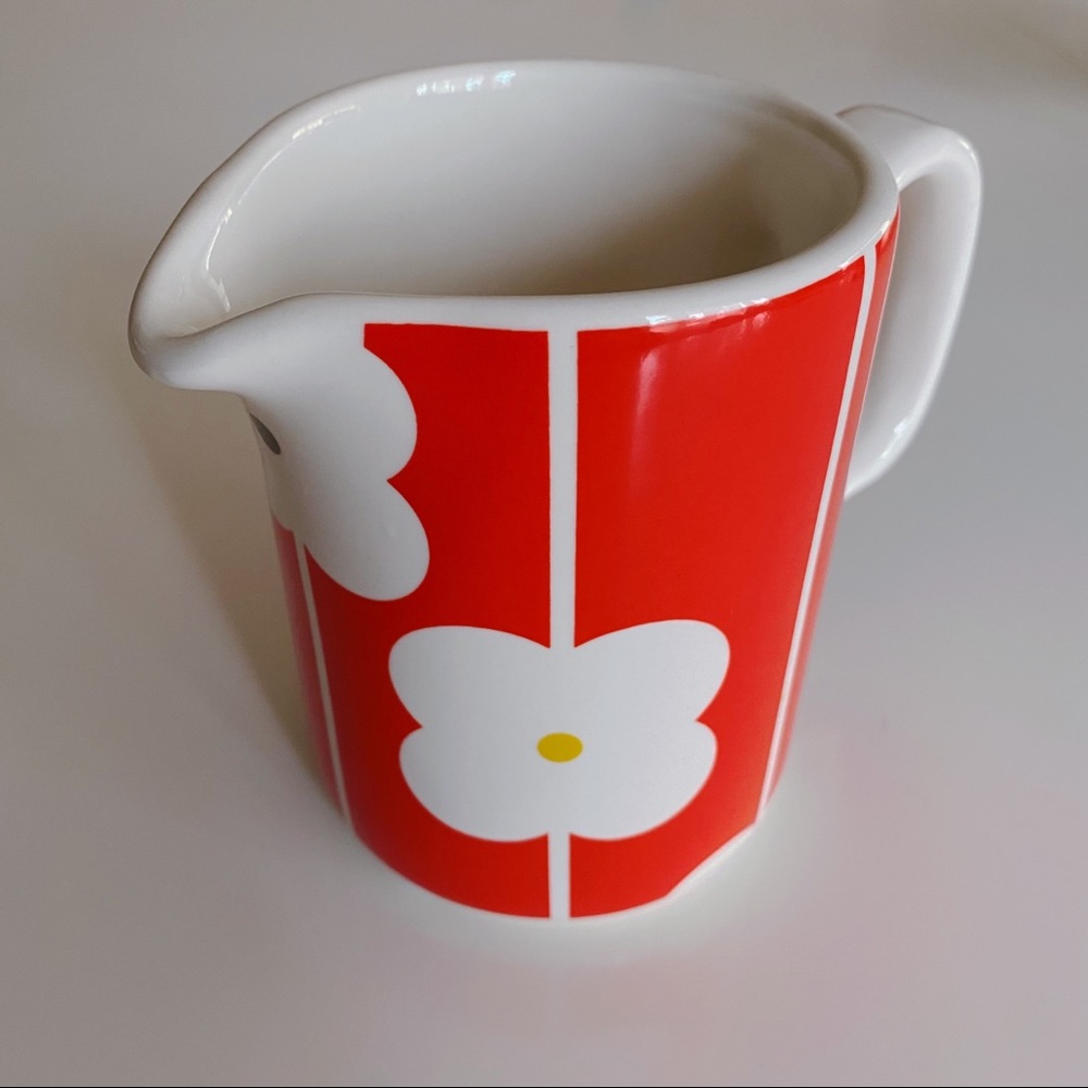 Orla Kiely Ceramic Abacus Flower Milk Jug red